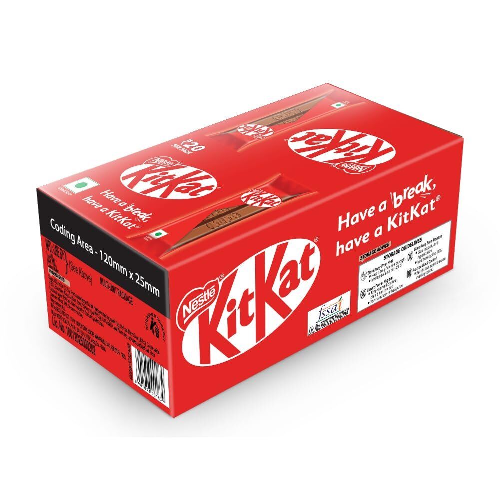 Nestlé KitKat 2 Fingers Chocolate Coated Wafer 18.5g Pack of 30.