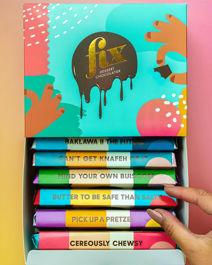 Fix Hero Box containing 6 chocolate bars, one of each flavour.