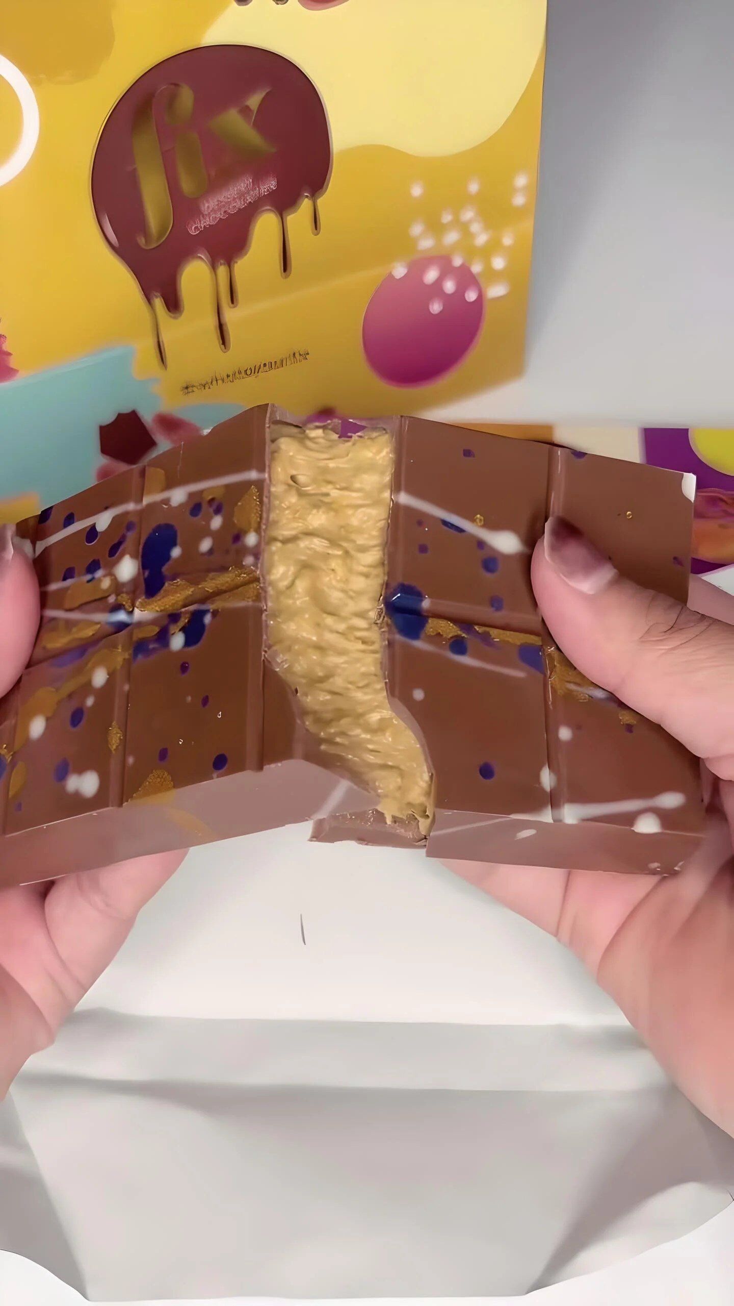 Catch Me If Pecan Fix Chocolate bar with crunchy pecans inside.